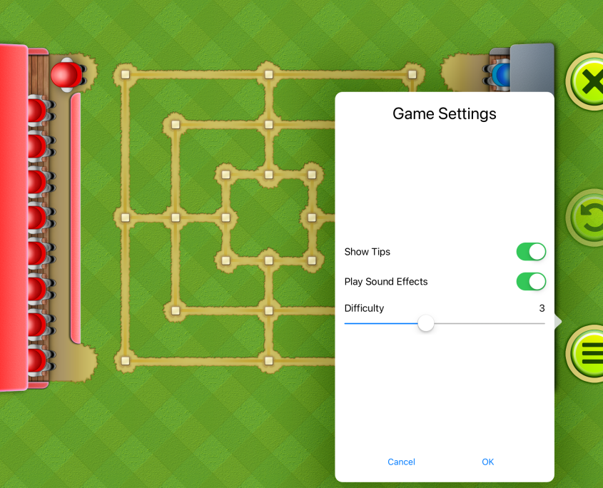 Triples Settings Triples Game Settings