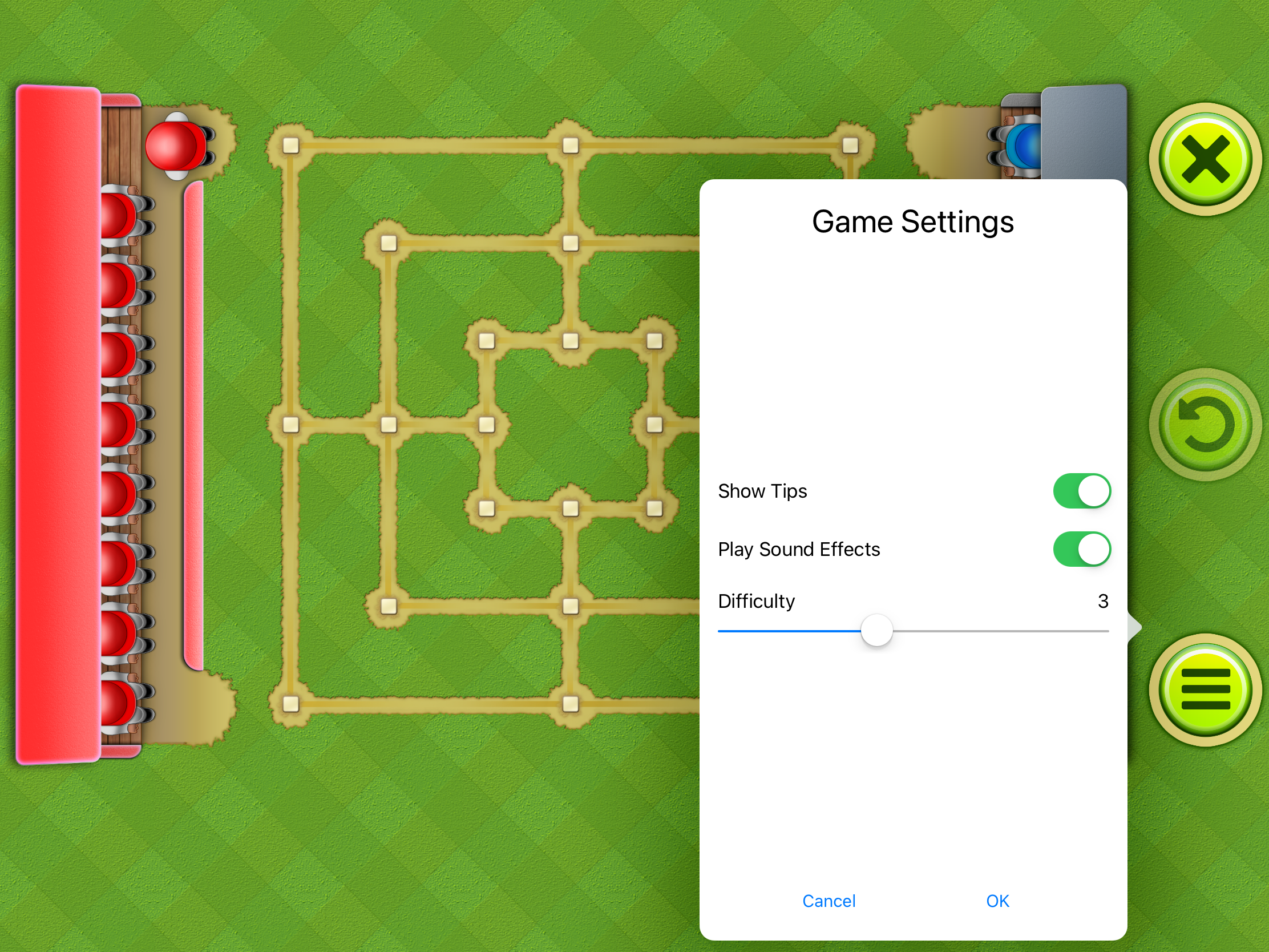 Triples Settings Triples Game Settings