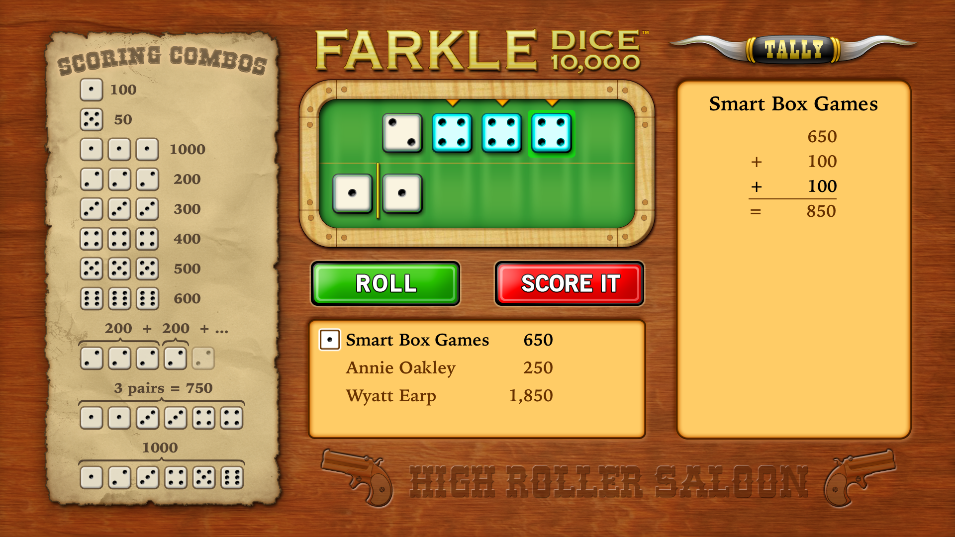 Farkle Rolling 3 Of a Kind on Apple TV