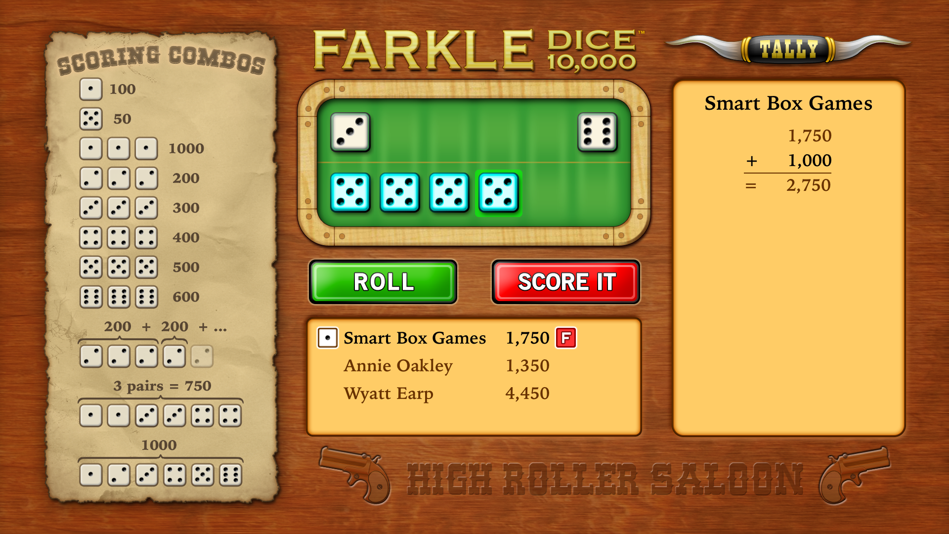 Farkle Scoring 4 Of a Kind on Apple TV