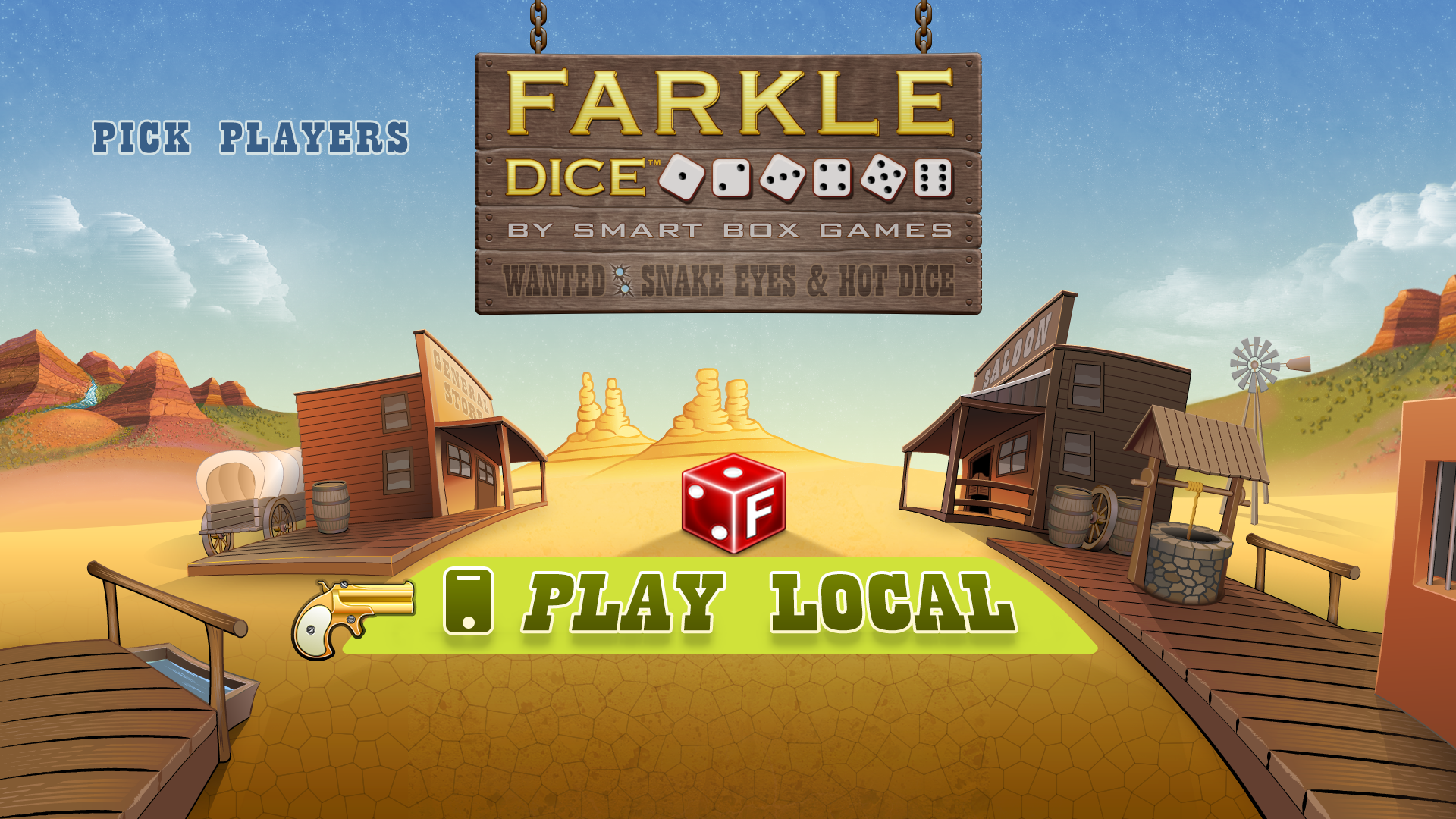 Farkle Title Screen on Apple TV