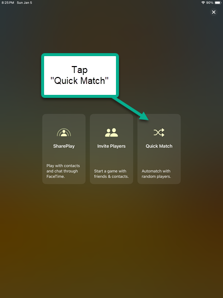 Farkle Network Selecting Quick Match