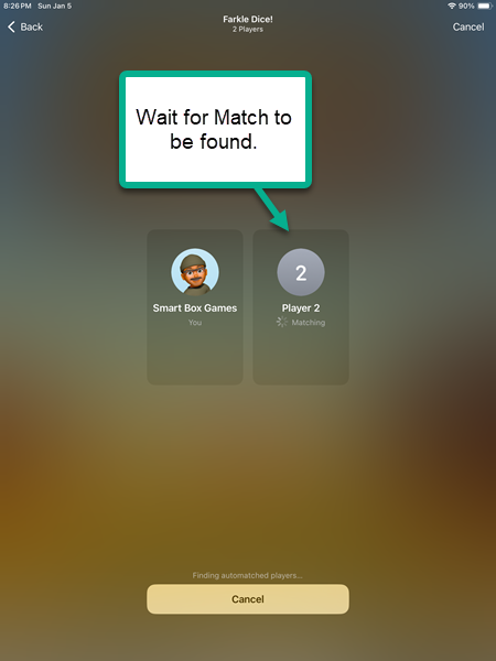 Farkle Network Waiting for a Match